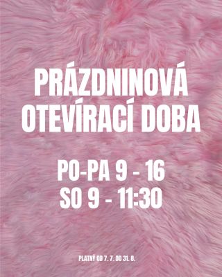 Prázdninová otevírací doba u nás🩷 Jsme tu pro vás každý všední den od 9 do 16 a v sobotu od 9 do 11:30. Přejeme vám krásné...